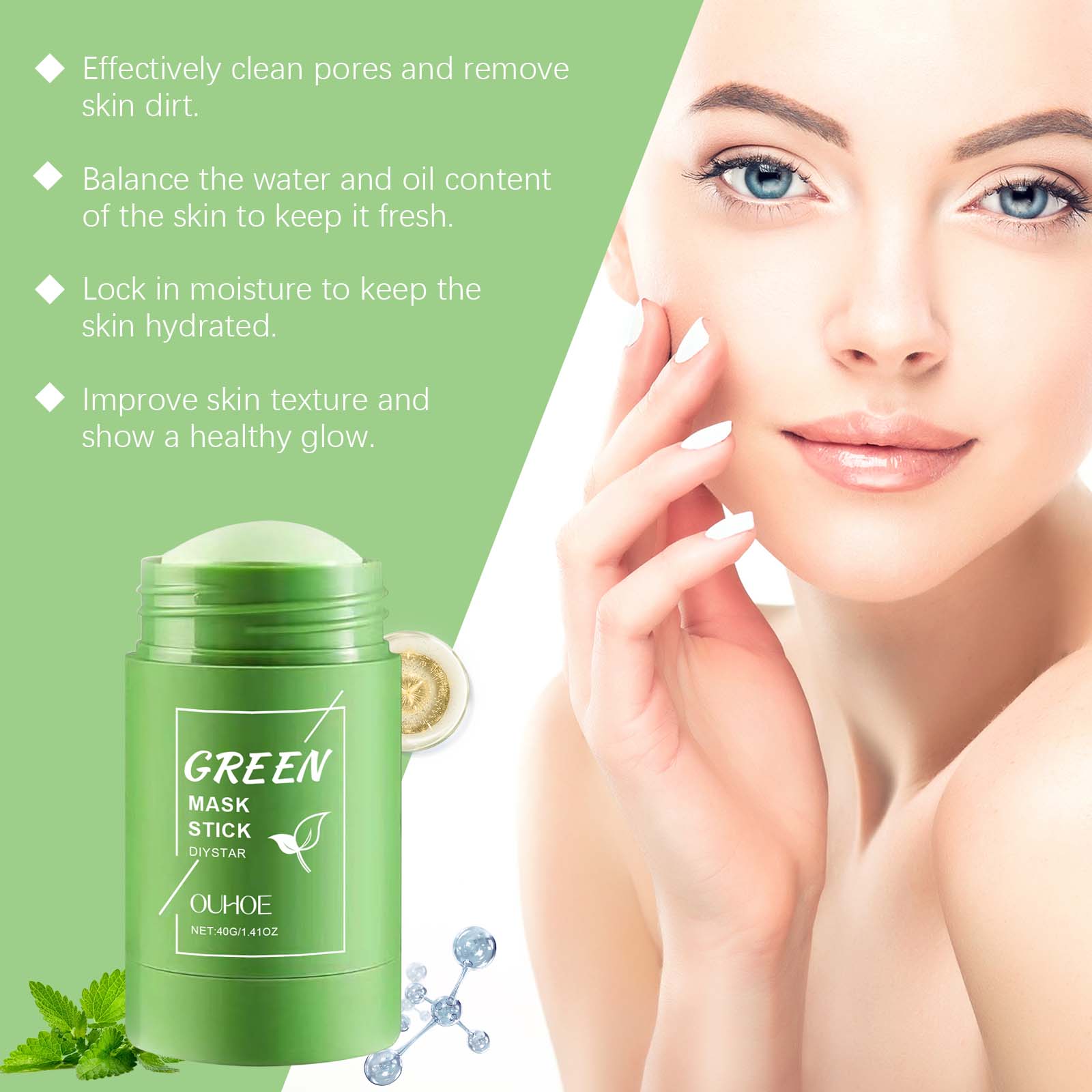 Green Tea Mask Stick for Face  - Green Tea Cleansing Clay Mask recension och pris