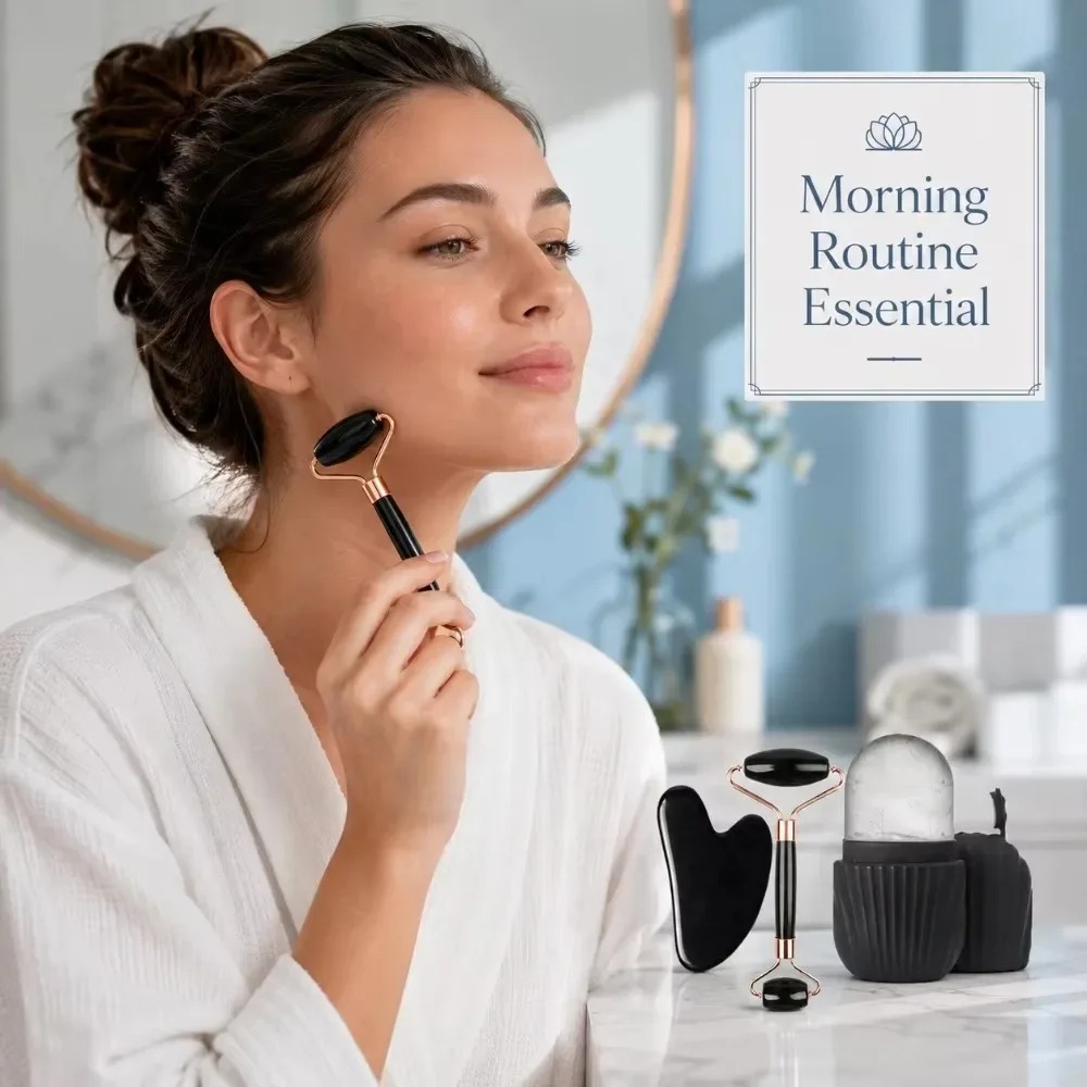 4/1Pcs Face Massage Set Double - Face Ice Roller Puffiness recension och pris