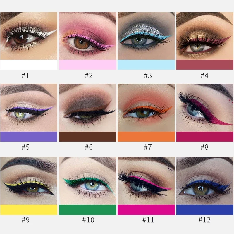 12 Colors Colorful Liquid Eyel - Waterproof Liquid Eyeliner Pen recension och pris