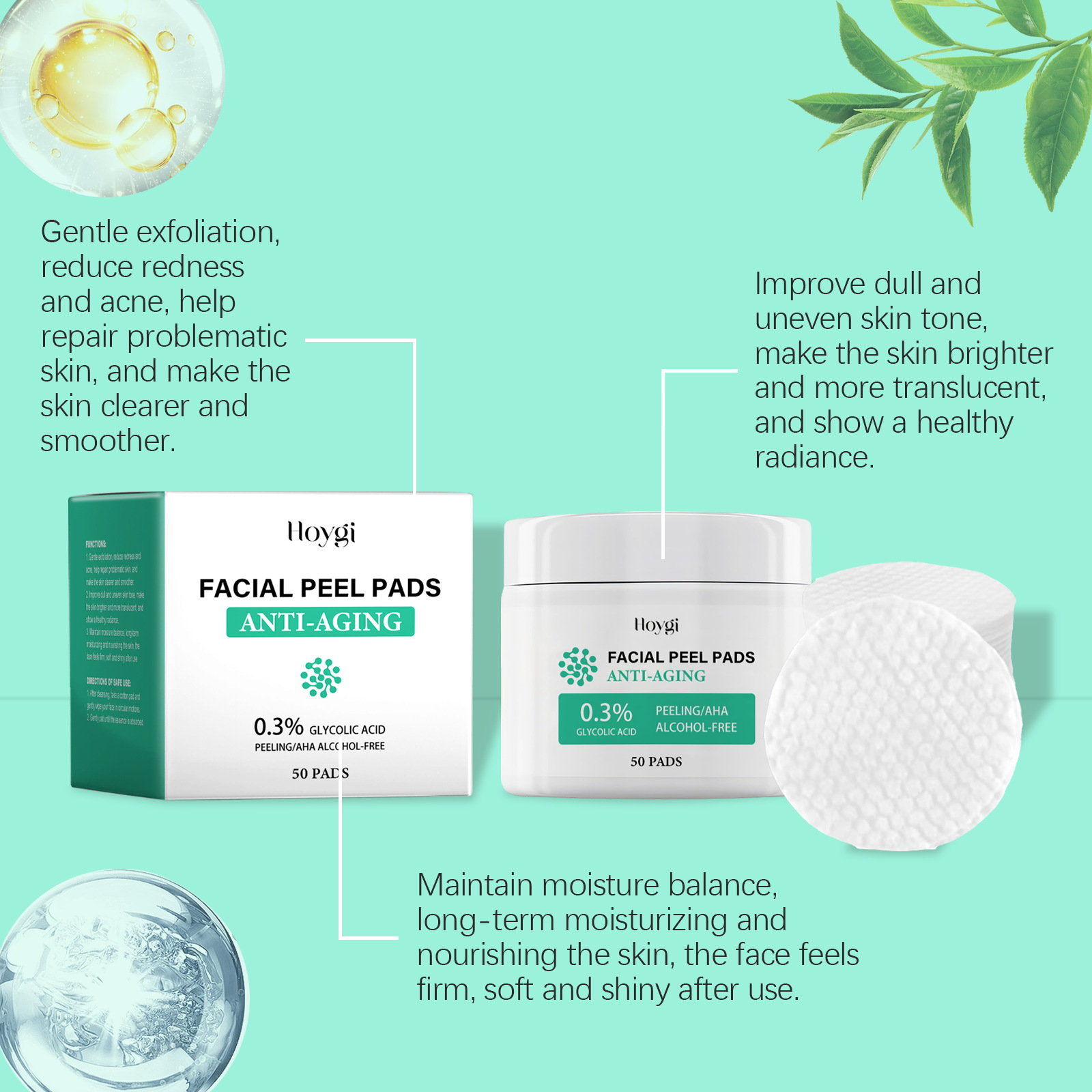 Glycolic Acid Cotton Pads Shri - Salicylic Acid Blackhead Remover recension och pris