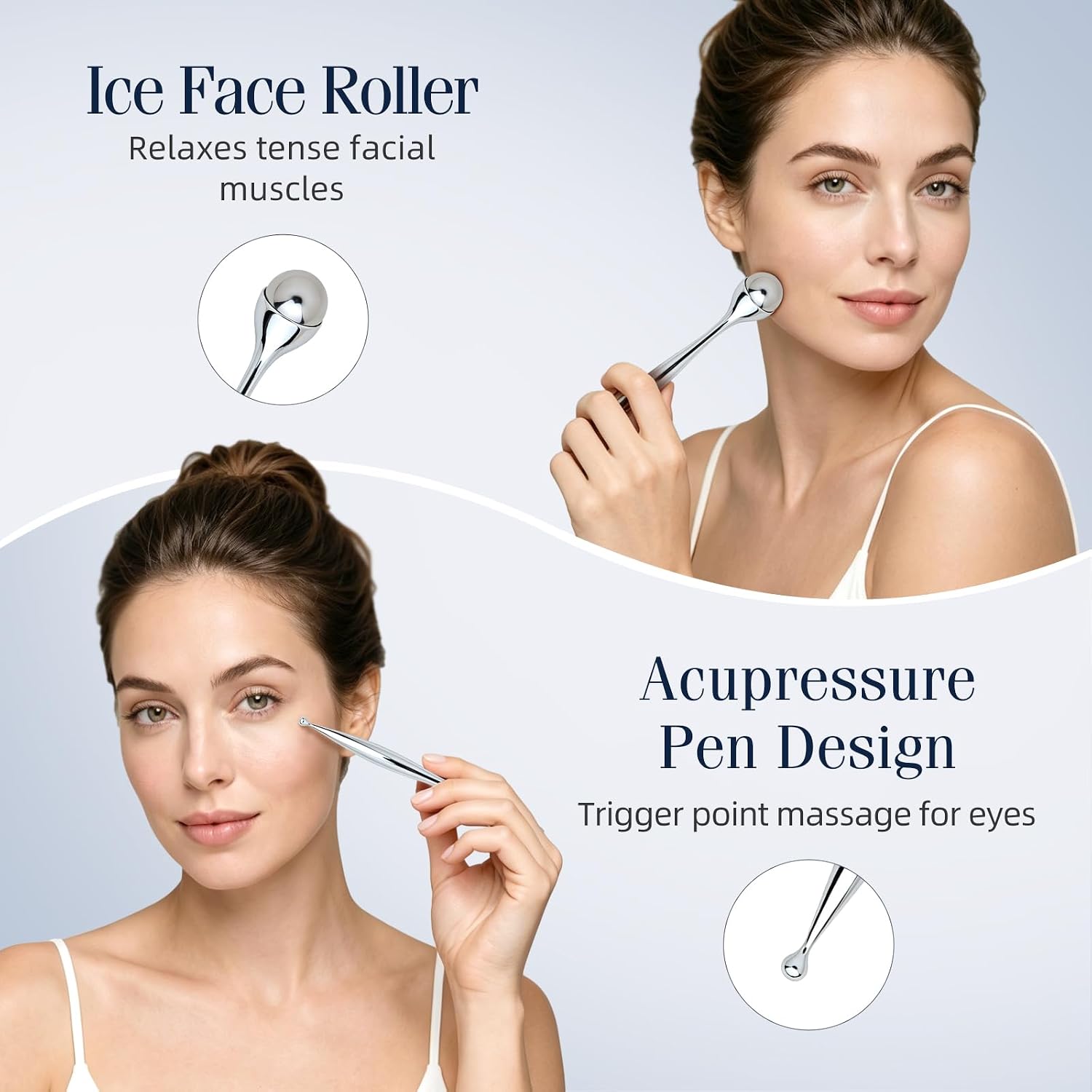 Metal Face Roller Massager Eye - Face Ice Roller Puffiness recension och pris