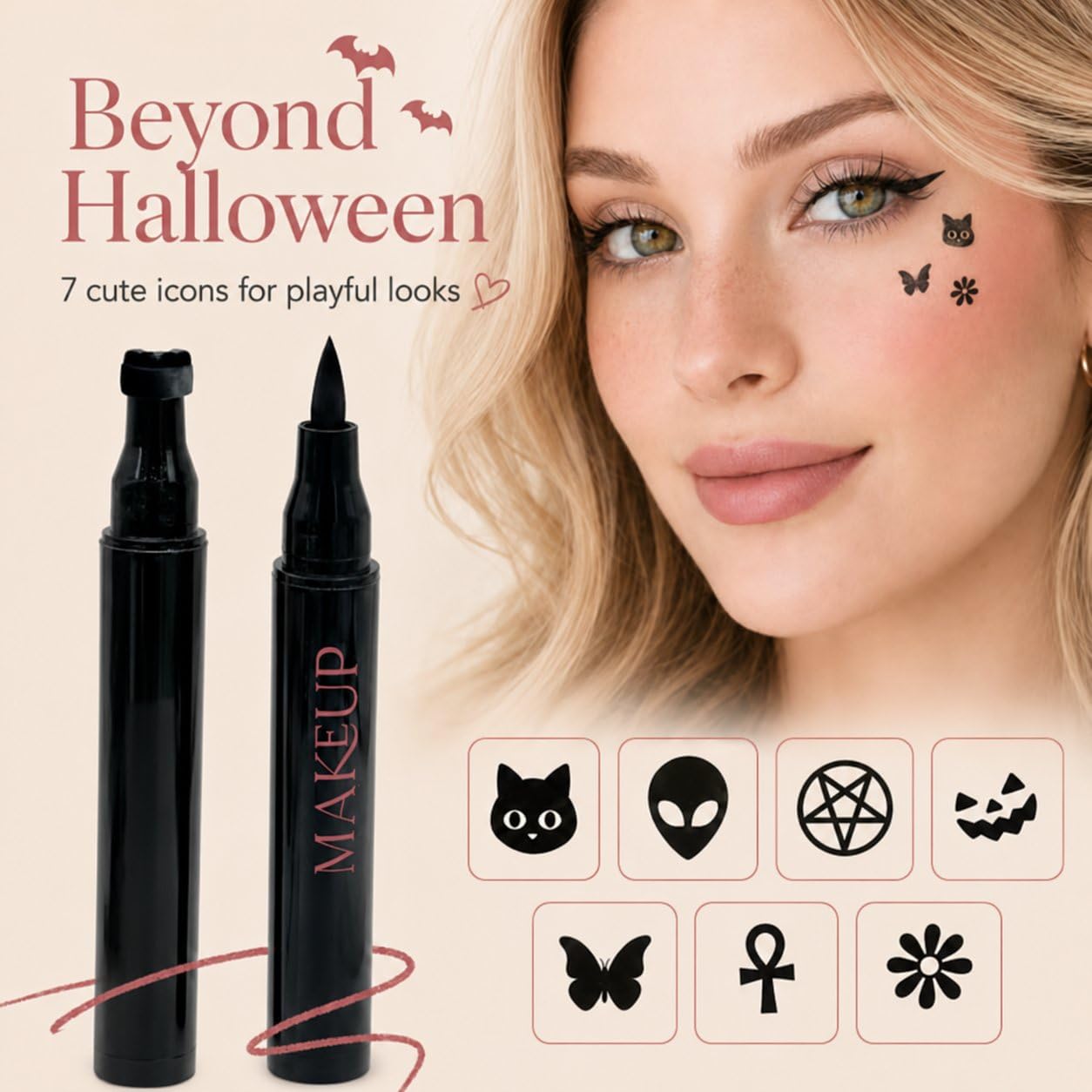 Halloween Dual-Ended Stamp Eye - Waterproof Liquid Eyeliner Pen recension och pris