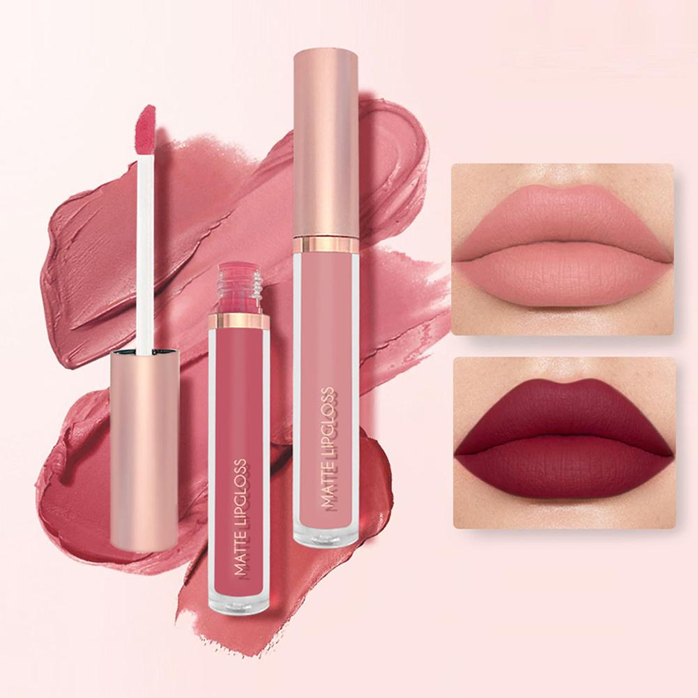 3pcs/set Nude Lip Gloss Matte  - Matte Velvet Lip Tint Long Lasting recension och pris