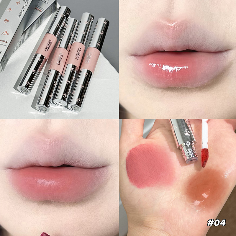 QIBEST Double Head Lip Gloss M - Matte Velvet Lip Tint Long Lasting recension och pris