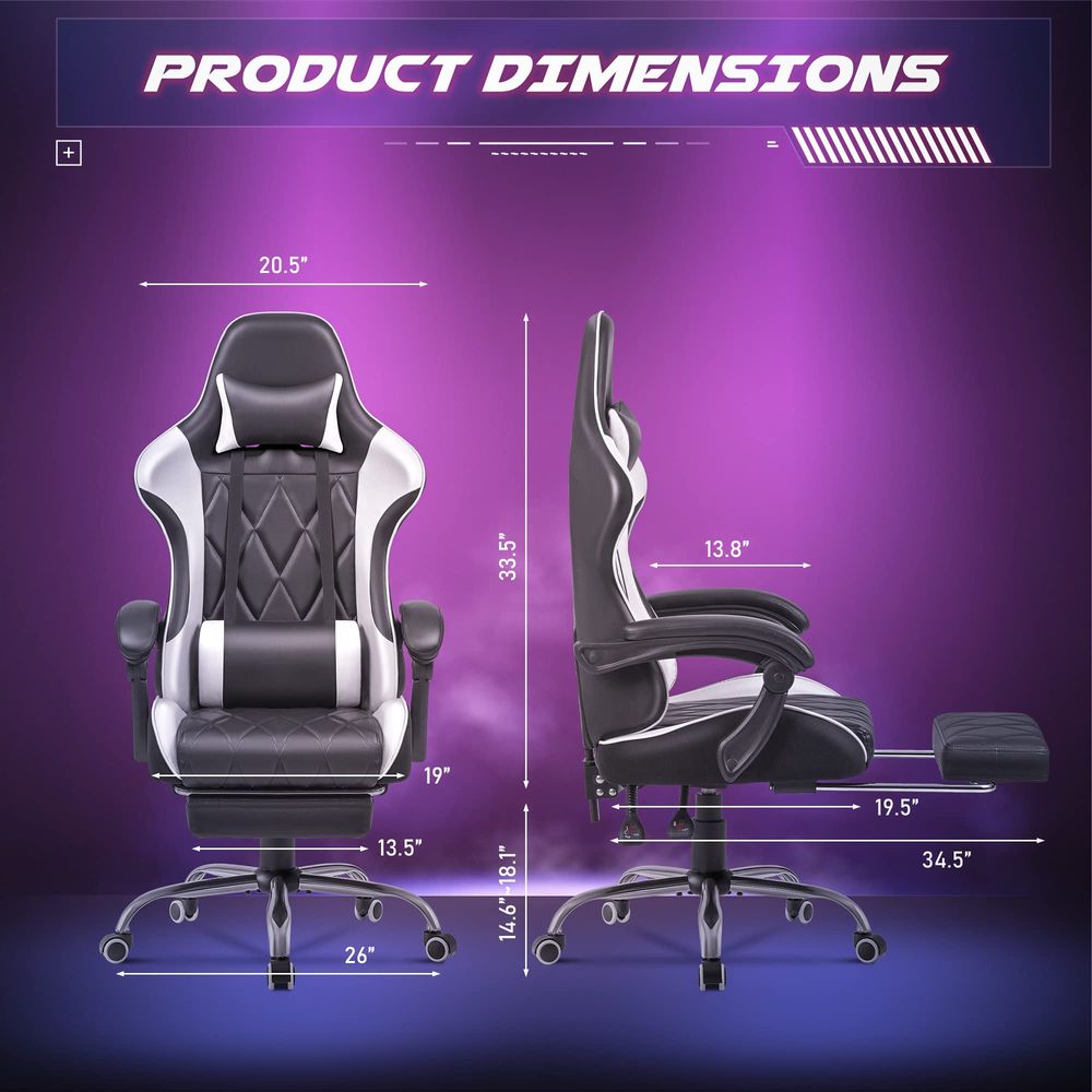 Gaming Chair, Computer Chair w - Massage recension och pris