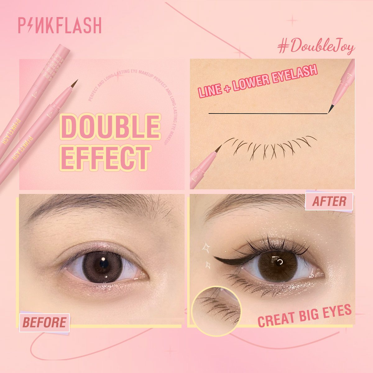 PINKFLASH Black Liquid Eyeline - Waterproof Liquid Eyeliner Pen recension och pris
