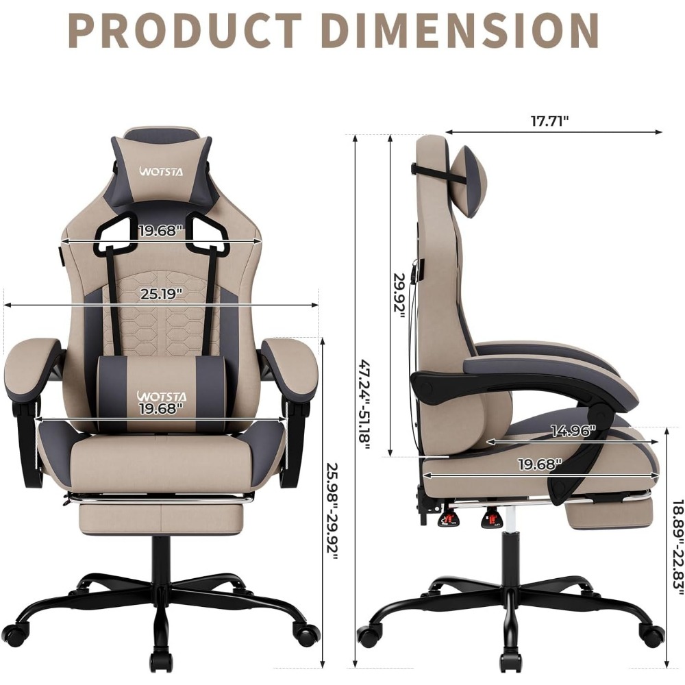 Ergonomic Gaming Chair with Ma - Massage recension och pris