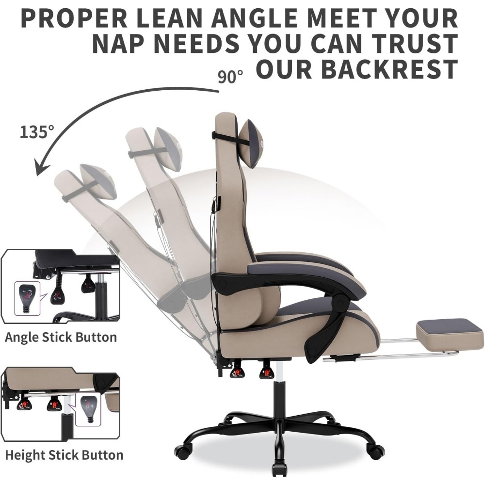 Ergonomic Gaming Chair with Ma - Massage recension och pris