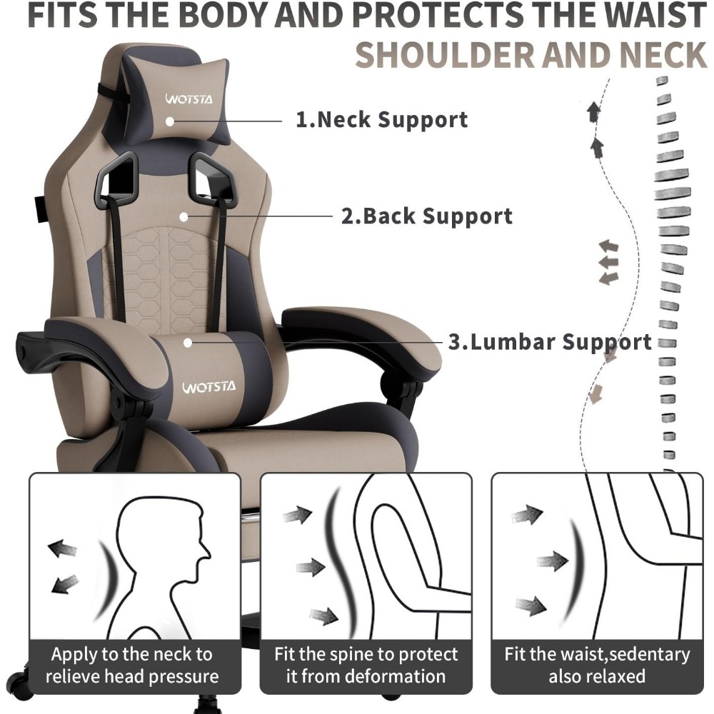 Ergonomic Gaming Chair with Ma - Massage recension och pris