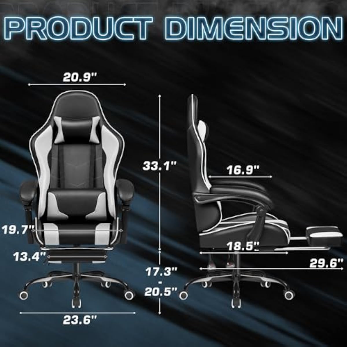 Gaming Chair with Adjustable H - Massage recension och pris