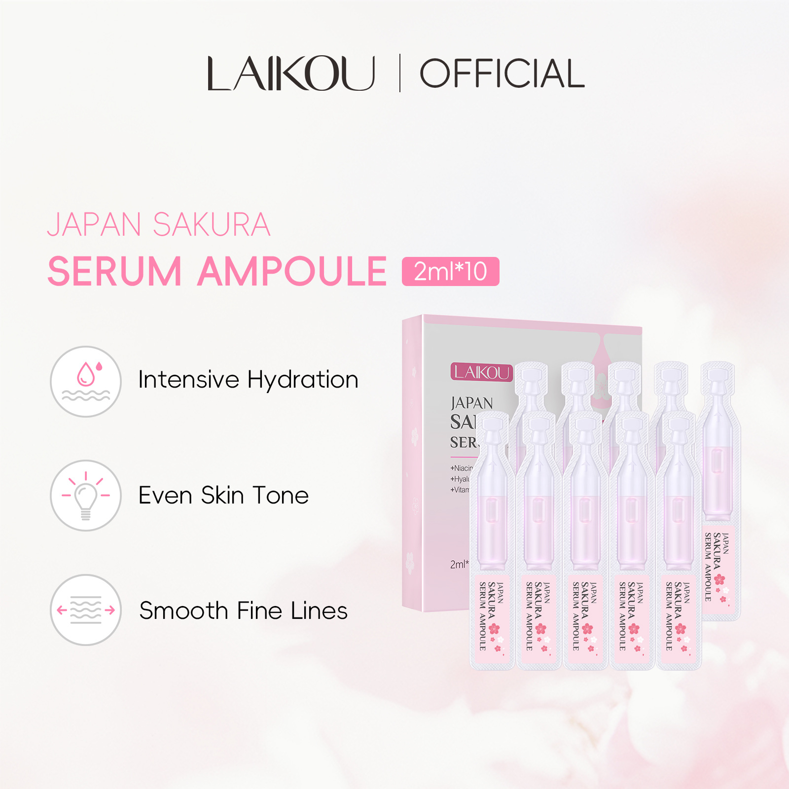 10pcs Sakura Moisturizing Face - Niacinamide Pore Shrinking Essence recension och pris